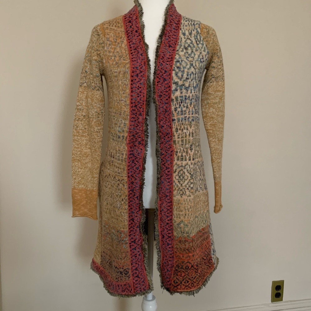 Wool Free People Long Sweater Coat Cardigan